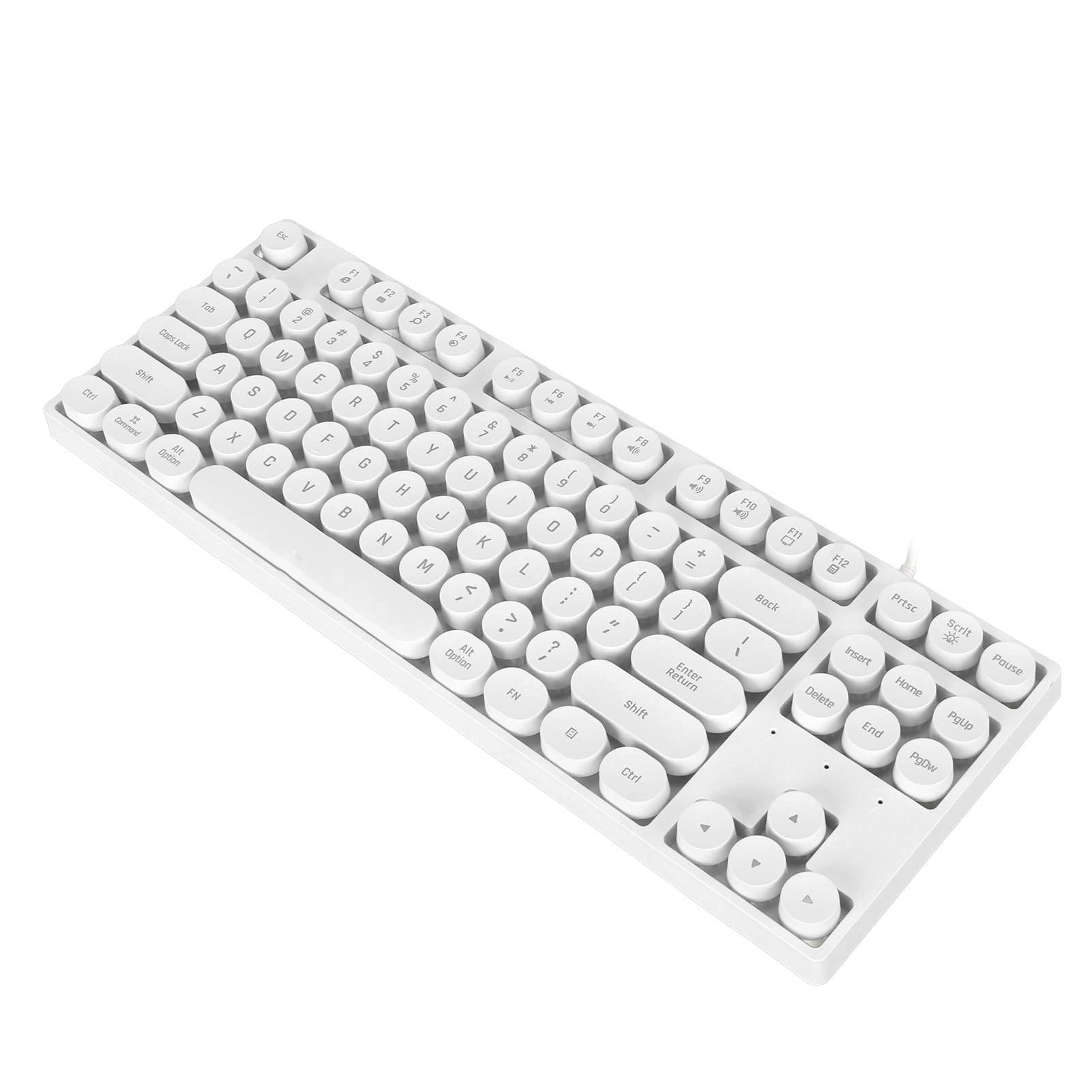 新品　キーボード　白 Amazon.co.jp: 有線キーボード レトロパンク風 87キー USB接続